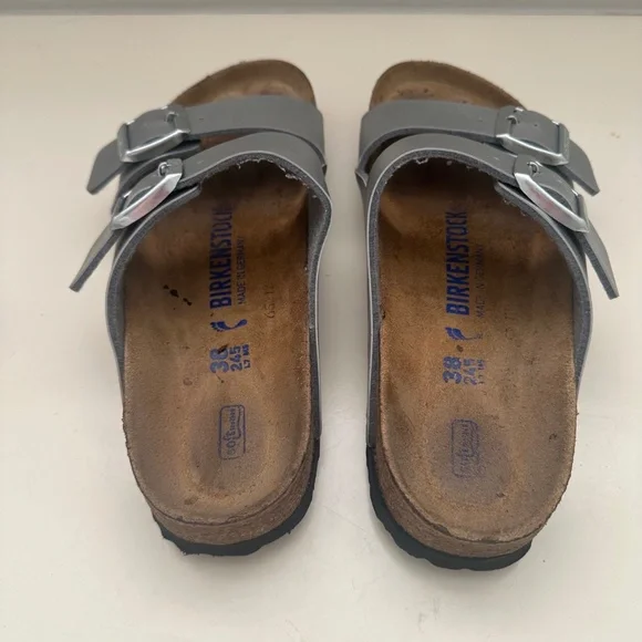Silver Birkenstock Arizona Sandals - Size 7 - Picture 4 of 11